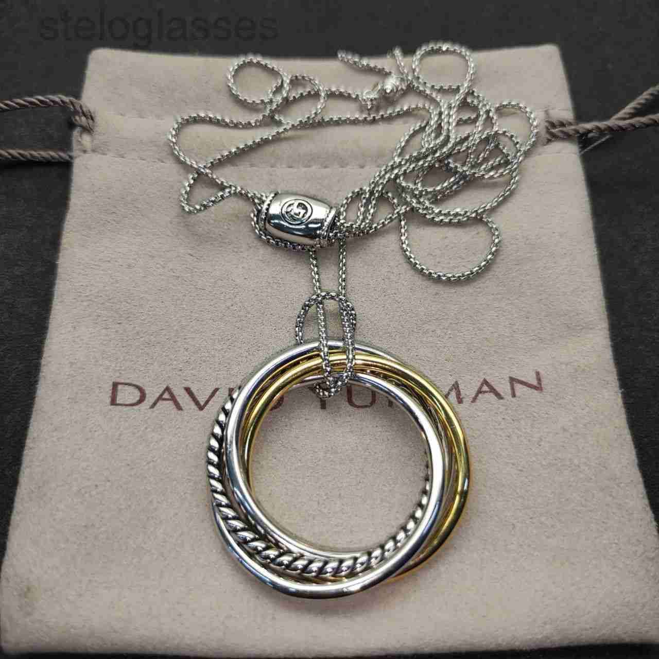 designer david yurmon yurmanbracelet jewelry Fashion Four Color Separation Necklace Charm Necklace