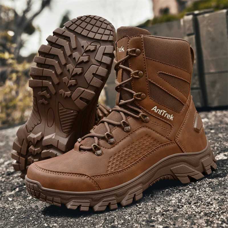 Mens Desert Combat Boots Outdoor Antislip Tactical Boots Hiking Desert Hunting Shoes Work Safety Mens BootsMilitary Boots C251014