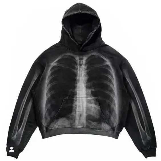 Skeleton Print Hoodie 2025 Autumn Winter Unisex Streetwear Oversized Sweatshirt Anatomical Aesthetic Long Sleeve Pullover J251014