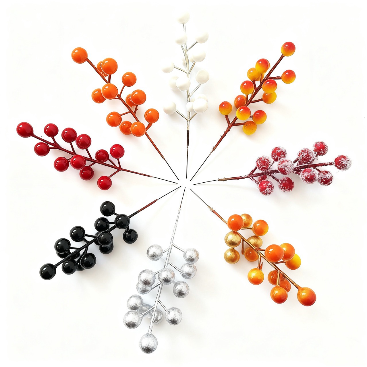 Christmas simulation berry grafting pine needle lantern flower decoration red fruit DIY flower arrangement accessories wholesale artificial flowers