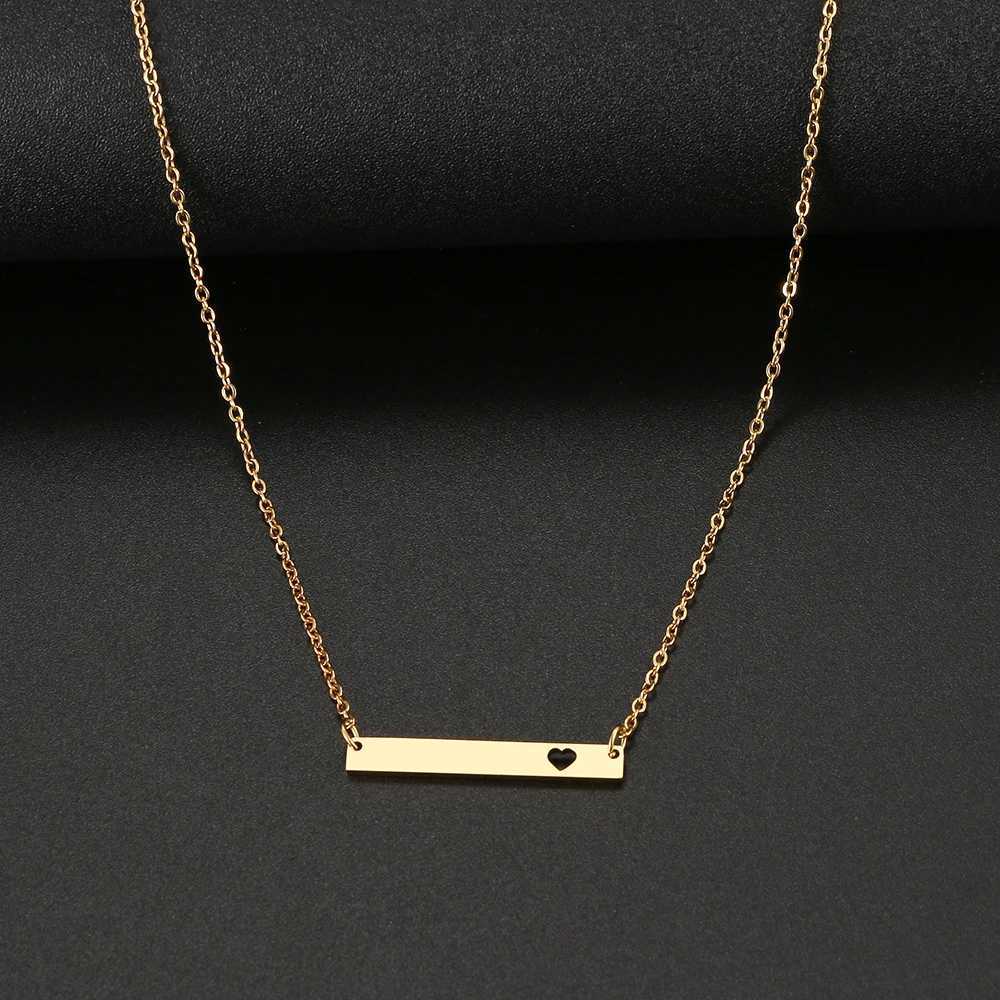 Stainl Steel Necklaces Fashion minimalism Horizontal Stick Pendant Chain Necklace For Wen Jewelry Party Friends GiftsW251014
