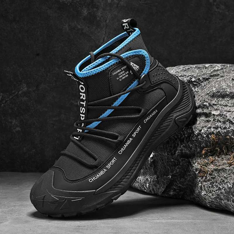 Mens Hiking Shoes Outdoor High Top Work Boots Man Green Trekking Boots Men Casual Walking Sneakers NonSlip Climbing Shoes 2025 C251014