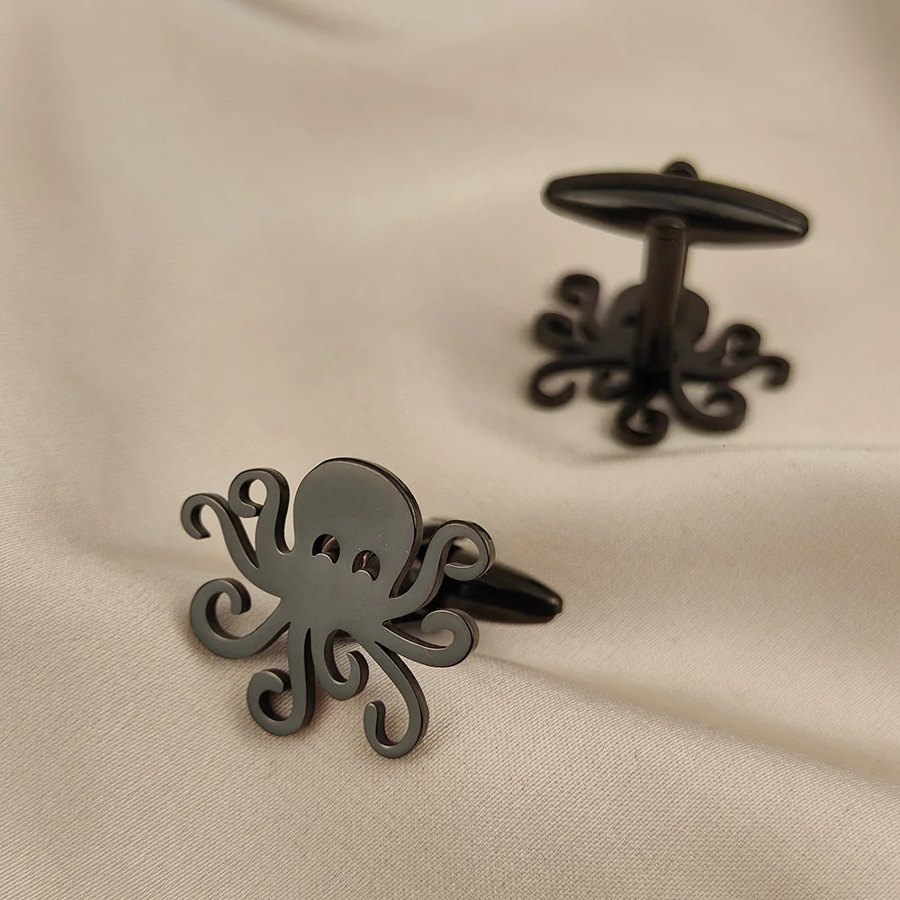 Cufflinks for Mens Stainless Steel Octopus Cuff Links Men Jewelry Accessories Personalized Ocean Animal Pattern Buttons Gift 251013 L251024