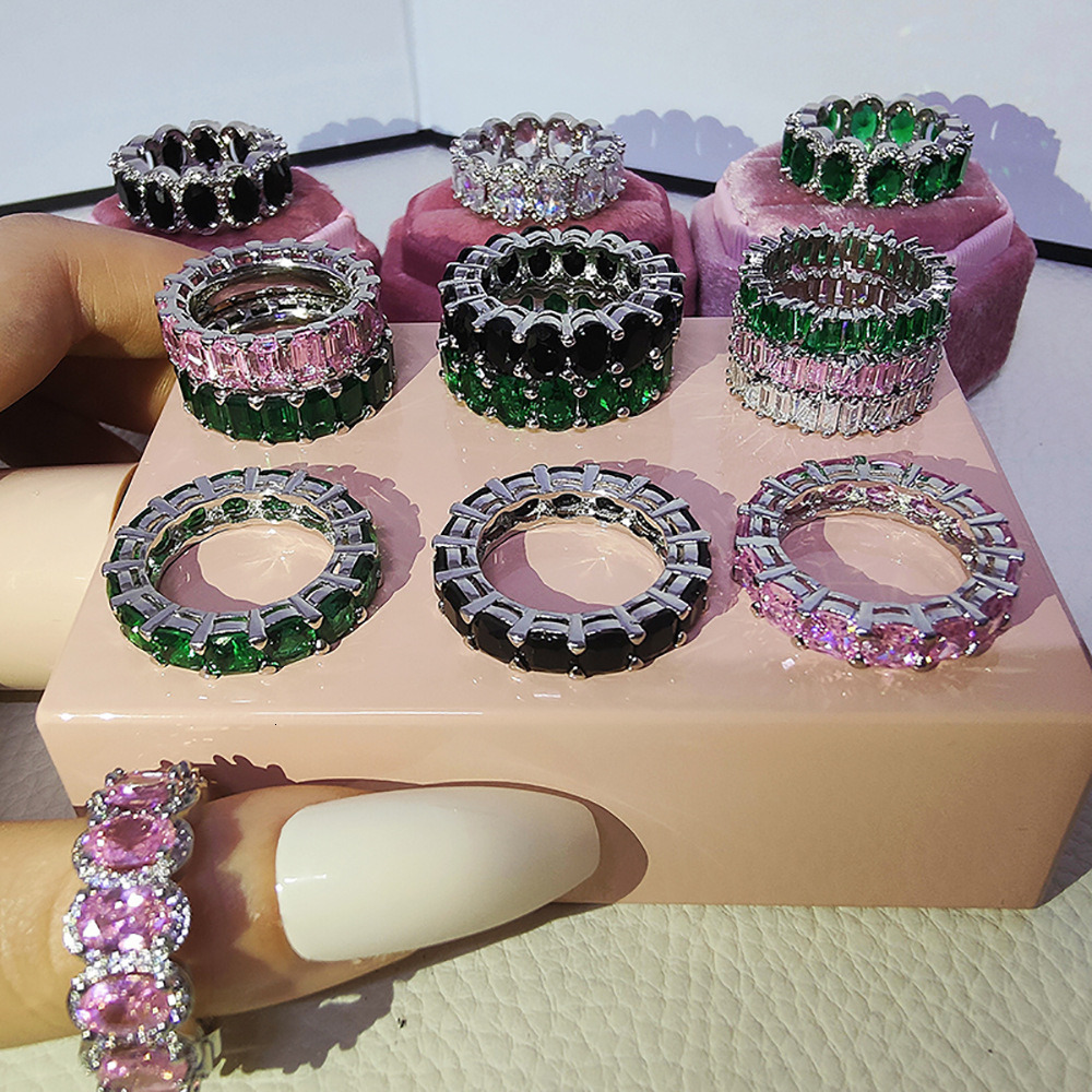 European and American best-selling products - luxurious zircon full-diamond plain ring, a unique and exclusive accessory for women ddmytues