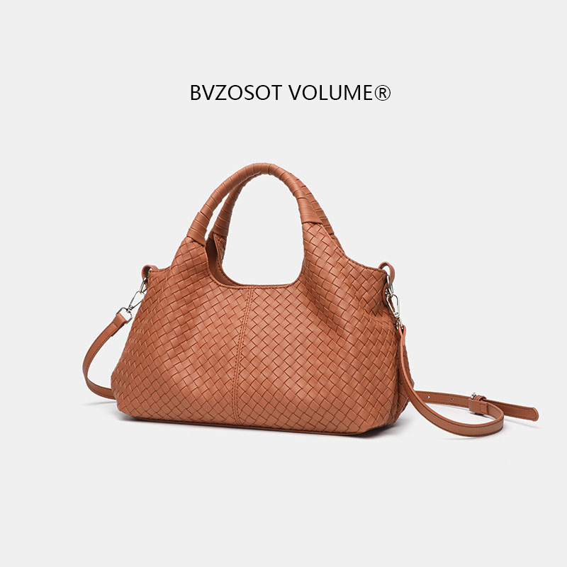 Women's woven handbag lazy style commuter bag large-capacity shoulder bag niche retro design crossbody bag