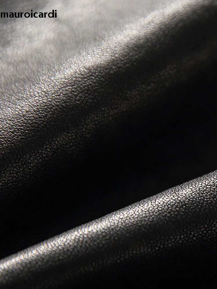 Mauroicardi Spring Autumn Luxury Elegant Cool Black Pu Leather Vest for Men with Hood Zipper Sleeveless Jacket Men Clothing 2023 J251014