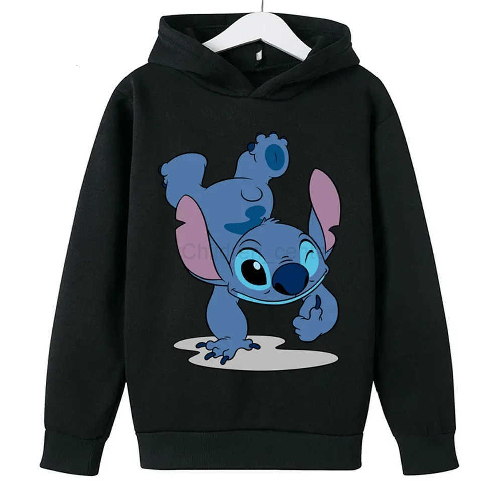 Disney Kawaii Lilo Stitch Hoodie Kids Clothes Girls Clothing Fashion Baby Boys Clothes Autumn Warm Stitch Sweatshirt Children Tops H251014