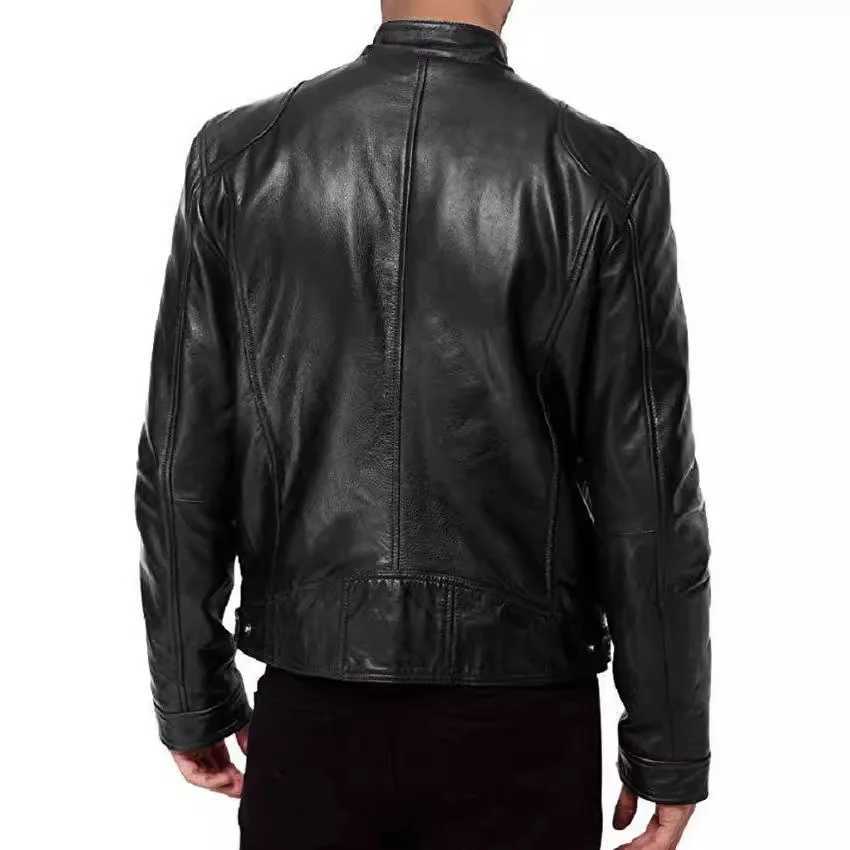 New Mens LeaTHer JaCKets Autumn Winter Slim Motorcycle PU JaCKet Man Business Fleece Warm BlaCK LeaTHer Coats J251103