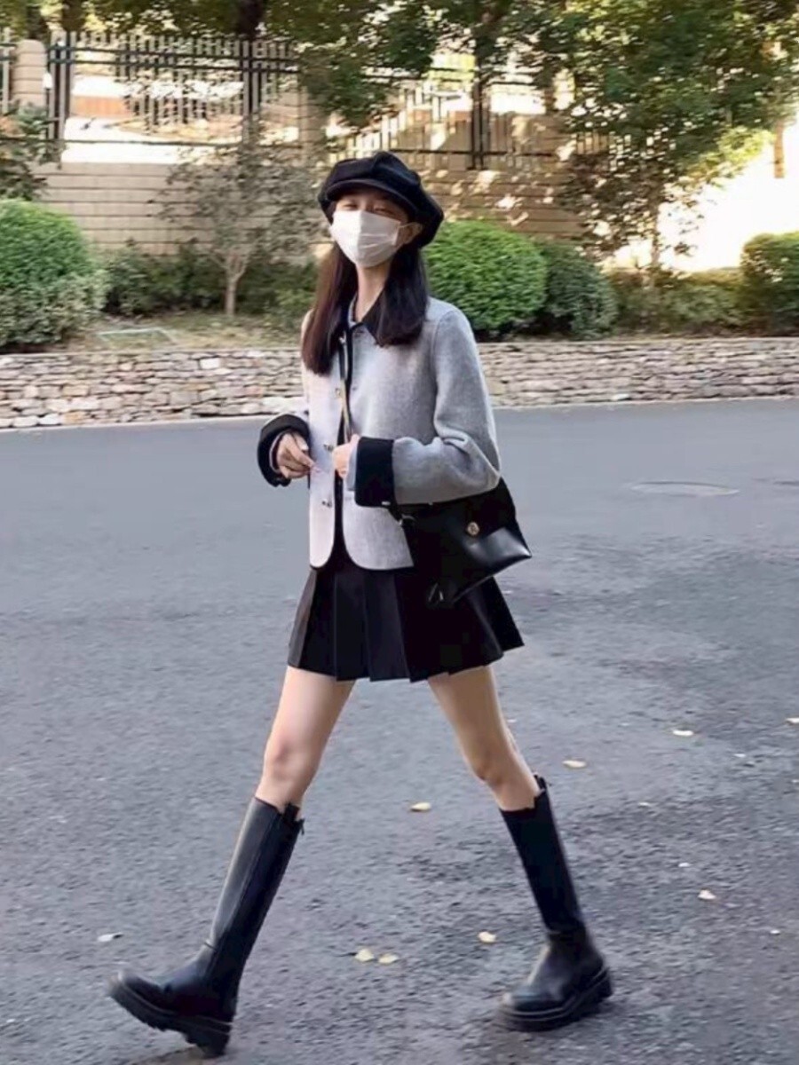 2025 design autumn and winter new top social style women's double-sided cashmere jacket designer jacket petite short wool jacket luxurious high-e