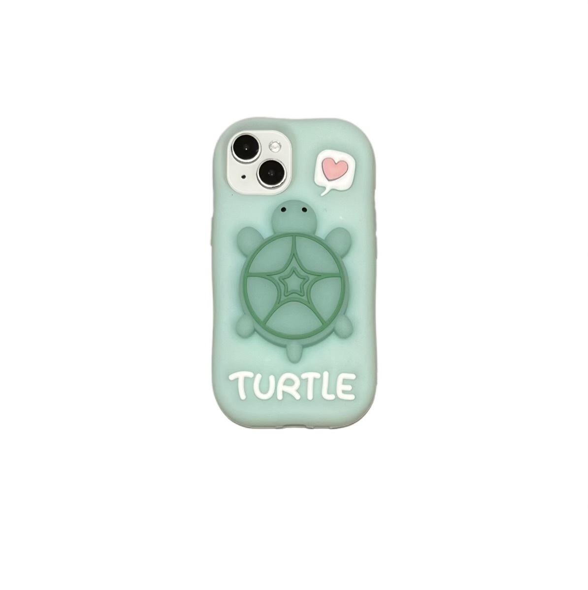 Cute 3D Luminous Stand Turtle Glowing Phone Case for iPhone 16 Pro Max - Stand & Grip with Turtle Glowing Design - Girly Aesthetic Kawaii Soft Silicon