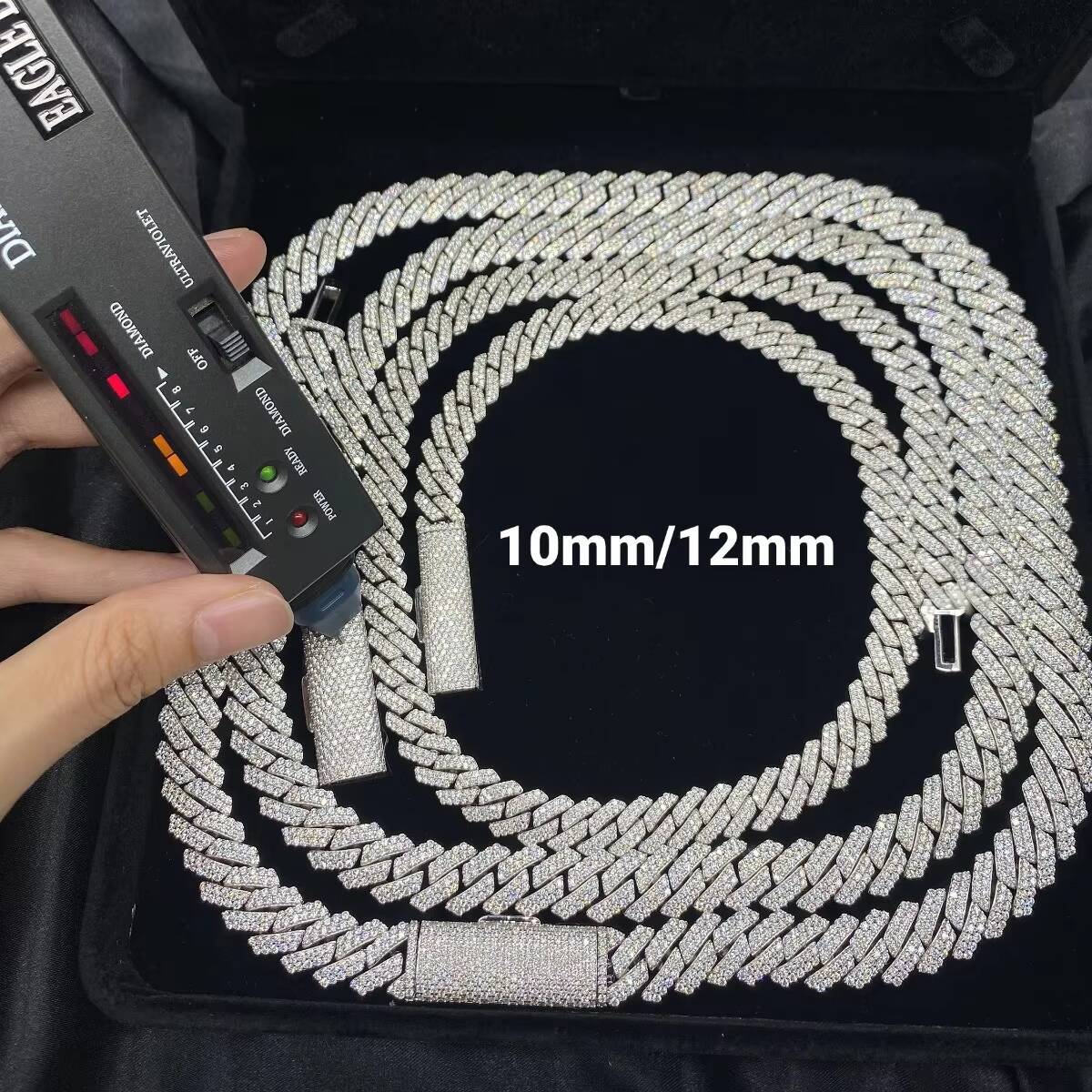High Quality 925 Sterling Silver Gold Plated VVS Moissanite Cuban Link Chain 14MM Wide for Weddings Gifts Hip Hop Jewelry