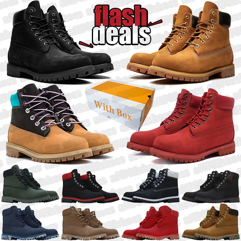 Designer Boots Martin Booties Shoes Men Women Classic Wheat Black Winter Autumn Bottes Botte Sneakers High Mid Boot Shoe 36-46