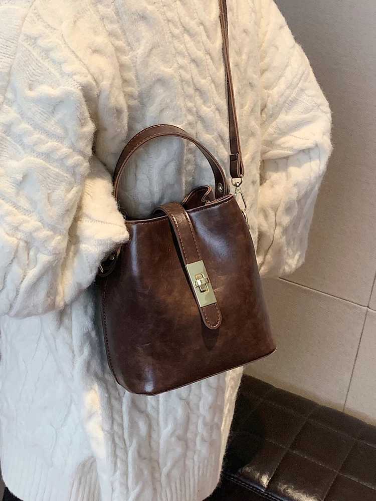 Faiable Small Crossbody Bag for Work And Outings Versatile Cact Handbag Casual round Cylinder Soft PU Leather Bag D251014