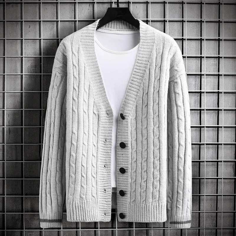 Autumn Mens Sweater Cardigan Slim Fit Single Breasted Solid Color Knitted Cardigan Men Causal Sweatercoat Mens Cloing 2022 W251014
