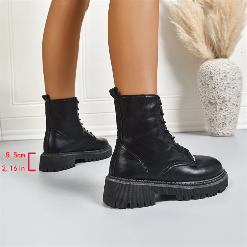 Free shipping designer shoes hot sales light luxury autumn and winter new style thick soled fashionable simple versatile Martin boots