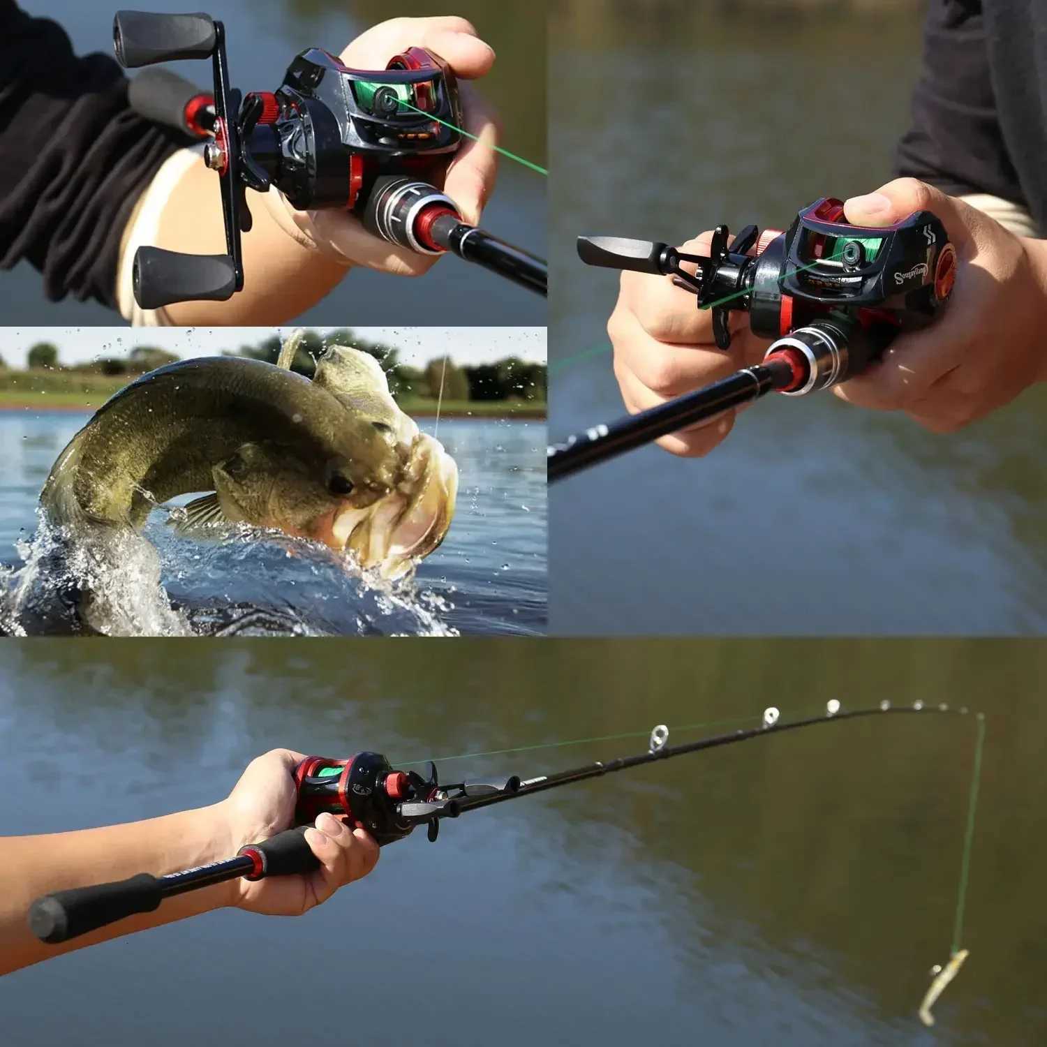 Sougayilang Casting Fishing Rod Reel Set 1821m Caon Fiber Casting Rod and Reel Max Drag 8kg with Line Lure for Bass Pike Y251014