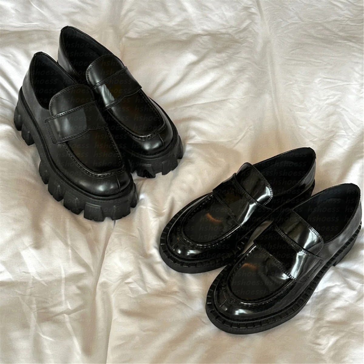 Designer Shoe Men Women Casual Monolith Logo Black Leather Shoes Increase Platform Sneakers Cloudbust Classic Patent Matte Loafers Trainers