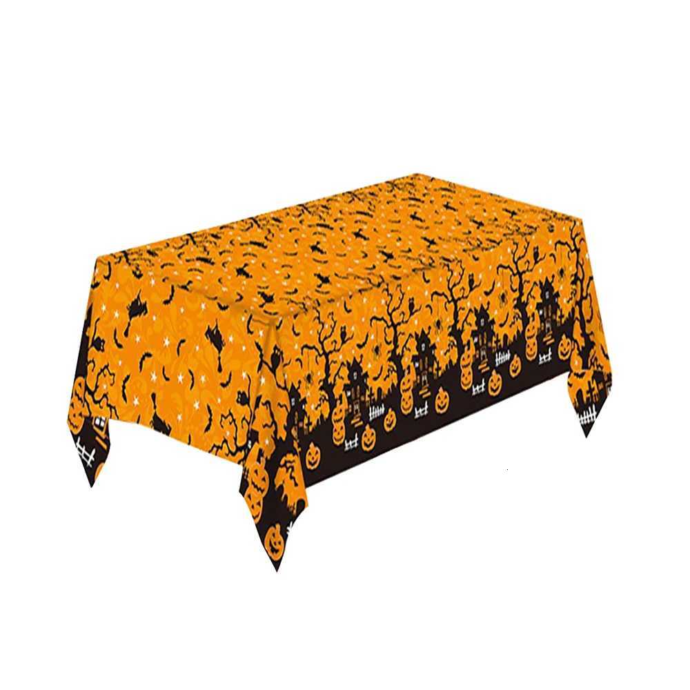 Halloween Decoration TableclothDisposable Pumpkin Spider Web Bat Plastic Table CoverHalloween Party Home Table Decor C2510143