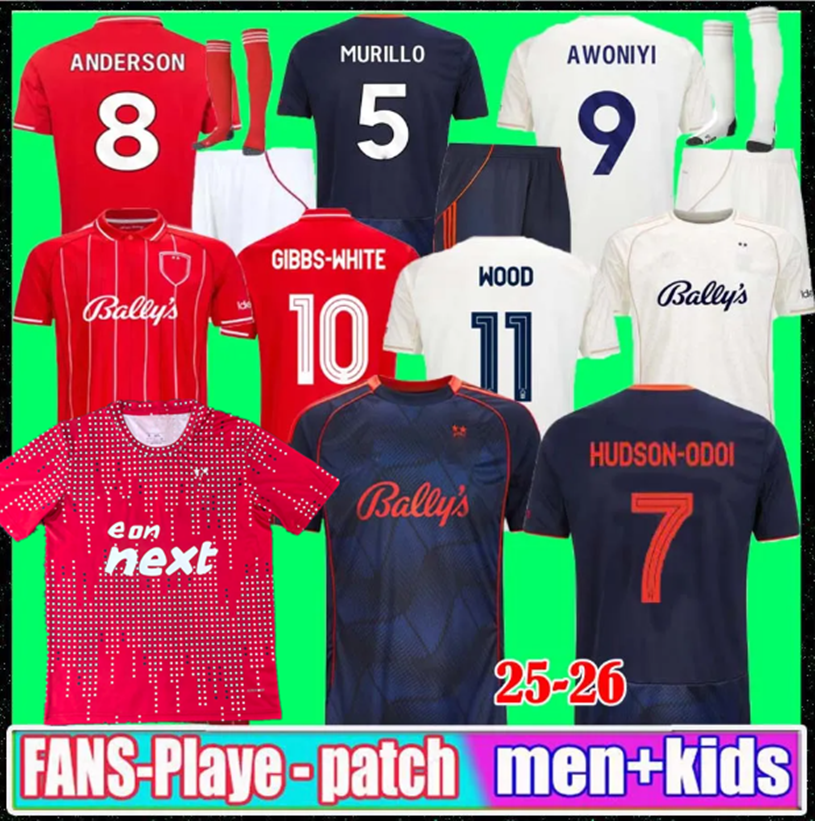 25 26 NoTTInghamS Forest LINGARD Soccer Jerseys GRABBAN Johnson Surridge 2025 2026 Men kids Forest Awoniyi AMEOBI KROVINOVIC ELANGA Football Shirts Men Kids Kit 888