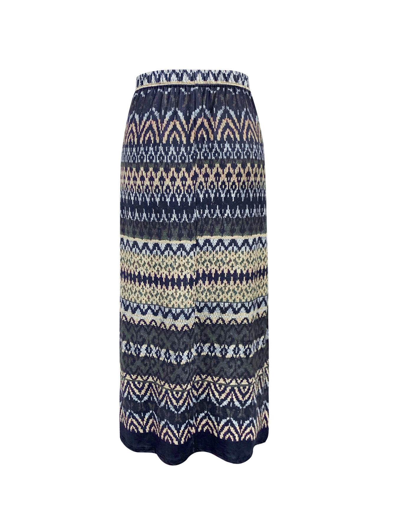 Women's Fashion Pixel - Printed Lightweight Midi Skirt - Versatile Office & Vacation Straight Skirt-CF40681