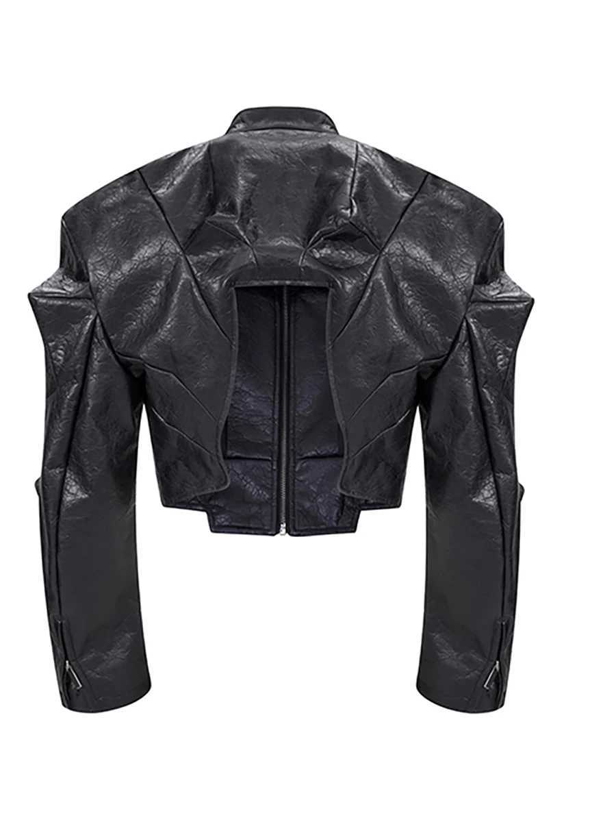 Mauroicardi Spring Autumn Cool Handsome Short Deconstruction Pu Leather Jacket Men Luxury Designer Punk Style Clothes Streetwear J251014