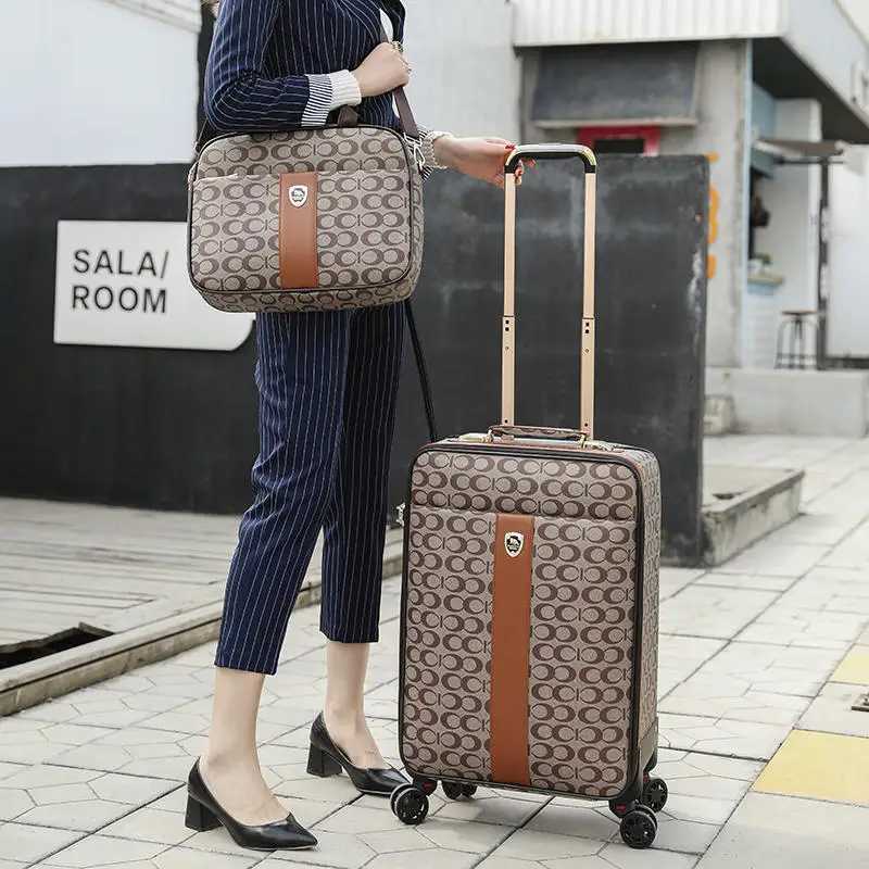 High Grade Suitcase female fashion male travel luggage pull rod box trolley carry on with handbag luxury 162024 boarding caseW251014