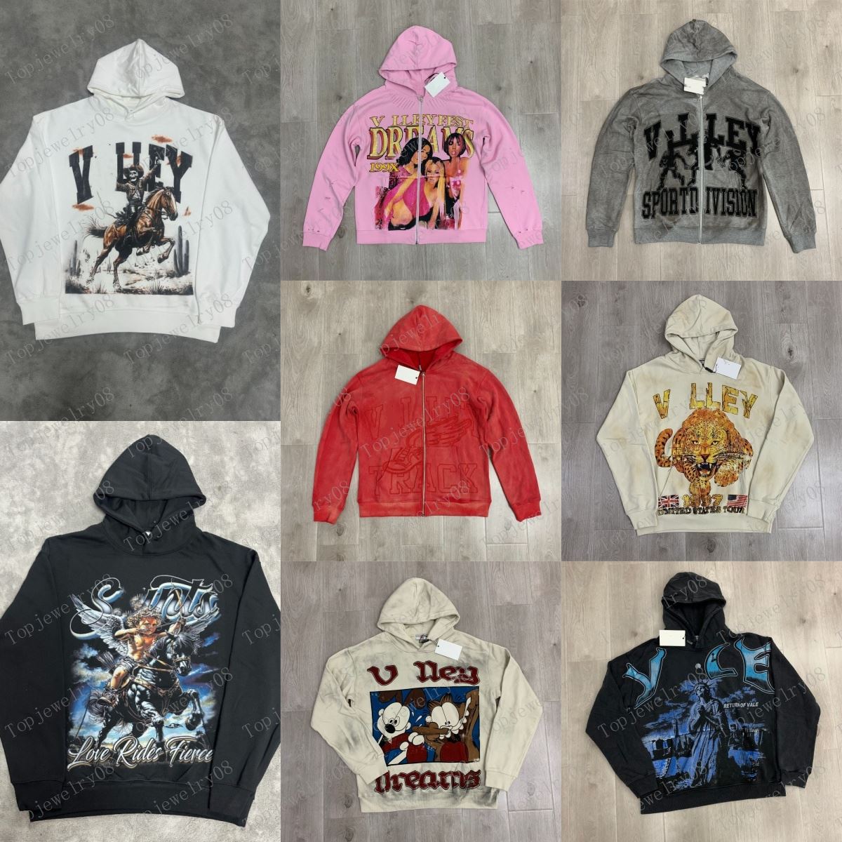 Mens Vale Hoodies Harajuku Washing Trend Sweatshirts Casual Valley Streetwear Heavy Water Oversized Hoodie Tracksuit High Quality Fashion Clothing