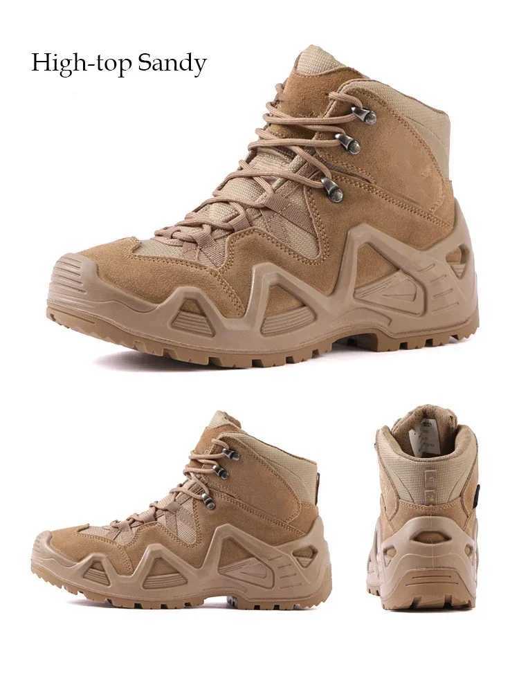Outdoor Hiking Boots Mens Lace Up Breathable Training Tactical Hiking Desert Boots Plus Size Shoes Botas Militares Masculinas C251014