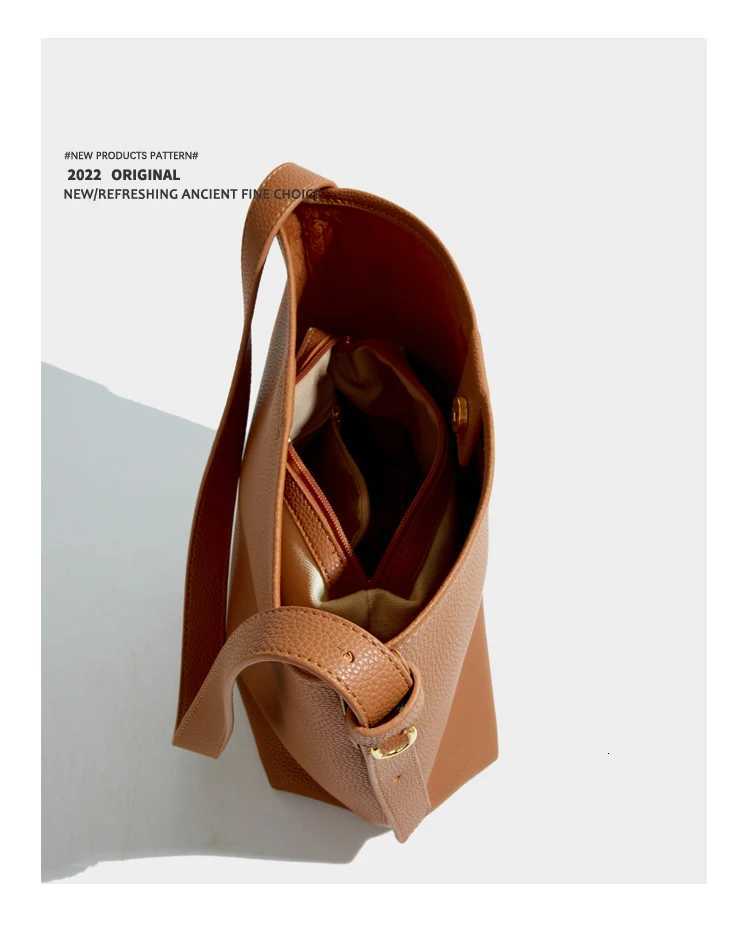 Maxdutti Pu Leather Single Shoder Bag Wen Fi Simple Work Large Capacity Tote Bag D251014