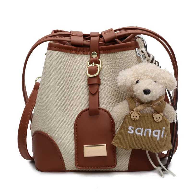 Highend Bucket Bag For Wen 2025 New Korean Cmuting Versatile Crossbody Bags Pahwork Drstring Shoder Purse D251014