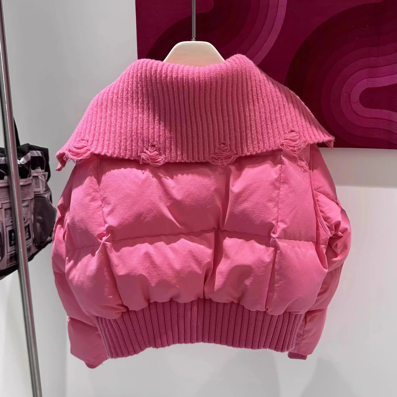 Fashion Women Down Jackets Big Lapel High Waist Zipper Short Puffer Coat Winter Casual Slim Thick Warm Outerwear Female 251009