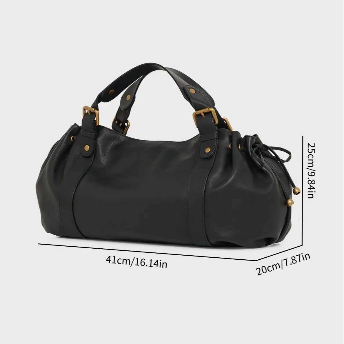 Womens Vintage Handbag New Fashion Solid Color Tote Bag Luxury Design Shoulder Bag for Everyday StyleL251014