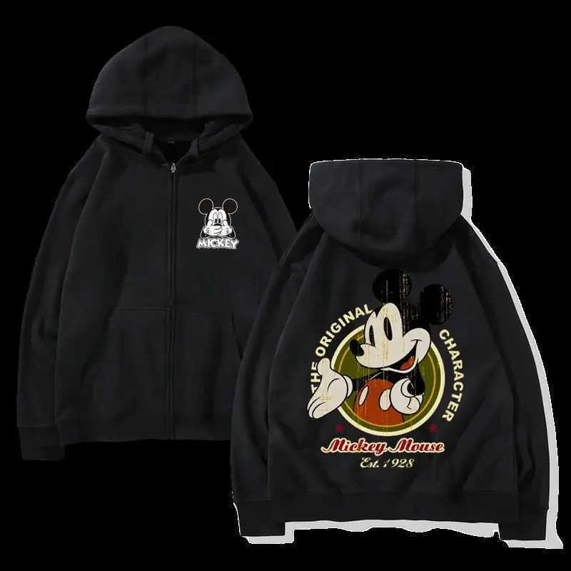 Disney Authentic Authorized Cartoon Disneyland Sport Mickey Minnie Anime Print Fashion Hoodie Mens Zip Jacket Plus Size H251014