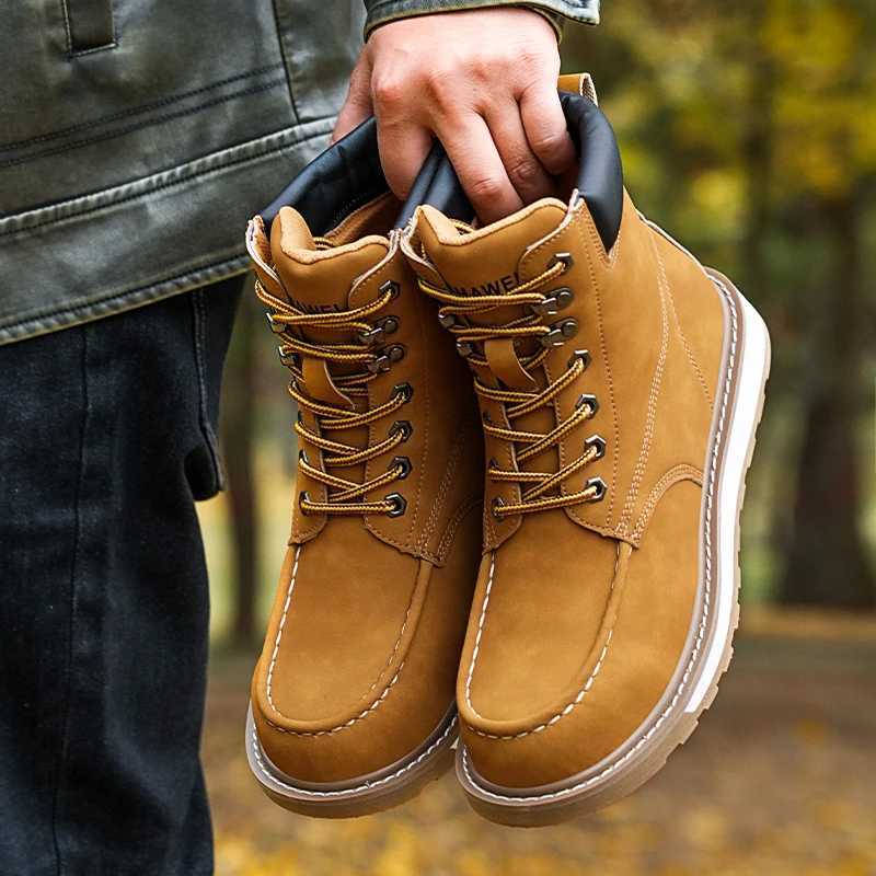 Mens Safety Shoes Anti Smashing Anti Piercing Wear Resistant Work Boot Anti Slip High Top Outdoor Factory Work Protective Shoes C251014