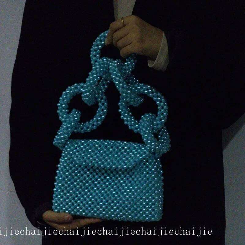 Top-Handle Party Dinner Evening New Fashion Handbag Bags For Women Clutch Handmade Beaded Bag Female Purse End Product Suotong251014