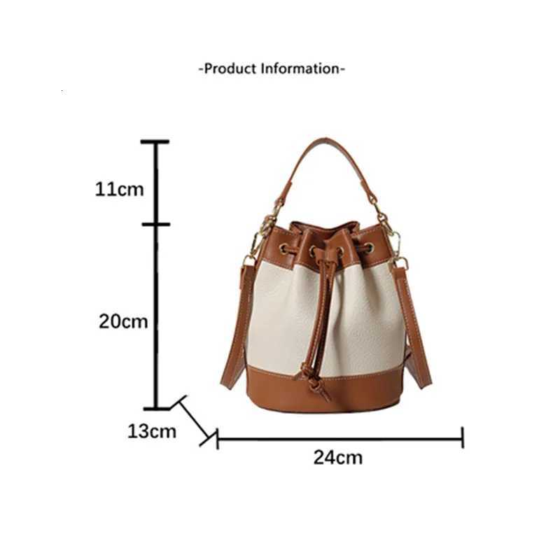 Popar niche design shoder bag 2025 new wens bag color blocked drstring crossbody bag cmuting handheld bucket bag D251014