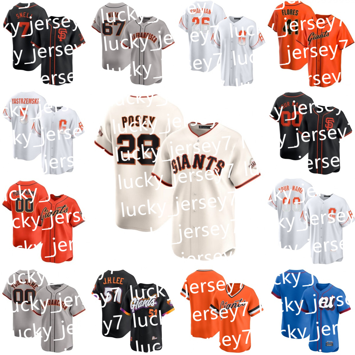 2024 Baseball Jerseys Matt Chapman Giants Mike Yastrzemski Rickwood Barry Bonds Blake Snell LaMonte Wade Jr. Wilmer Flores Jung Hoo Lee Men kids Jersey Classic