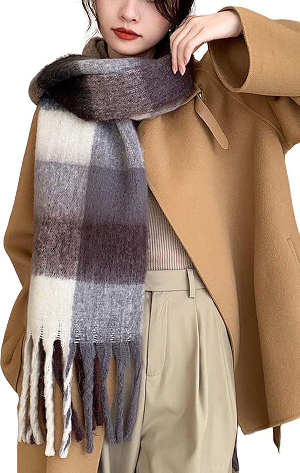 Winter Women Warm Scarf Long Shawl Large Scarves Cold Weather Thick Blanket Scarfs Colorful Plaid