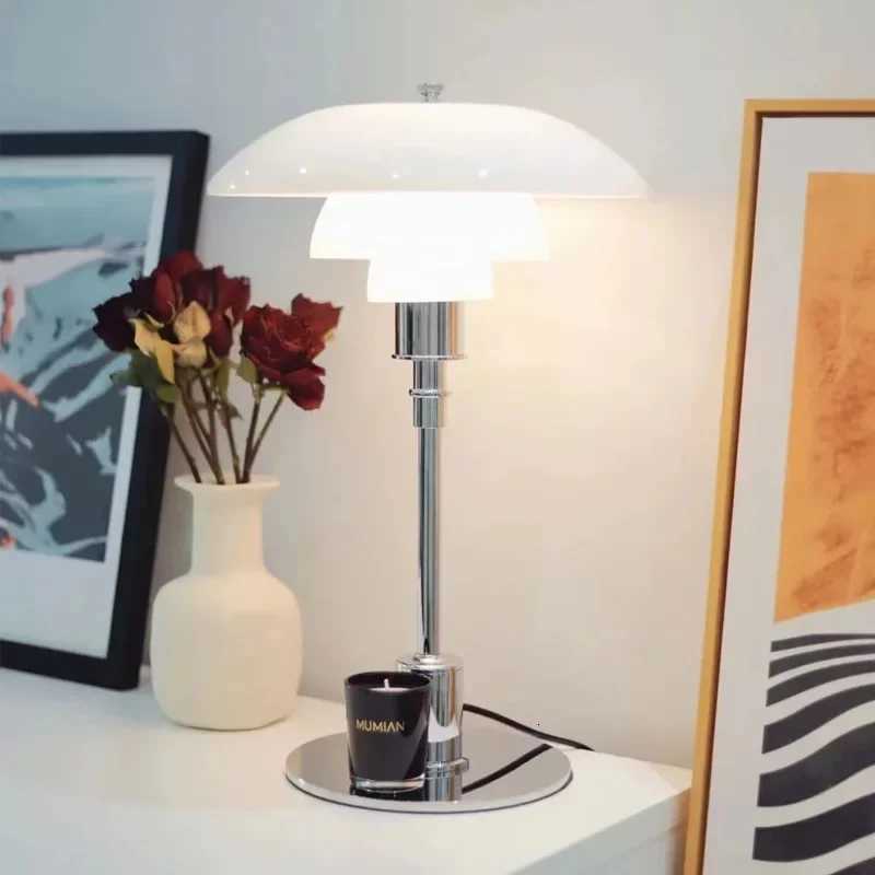 Danish Designer Nordic Glass Desk Lamp Retro Luxurious Living Room Bedroom Study Bedside Table Led Lights Modern Home Decoration Z251014