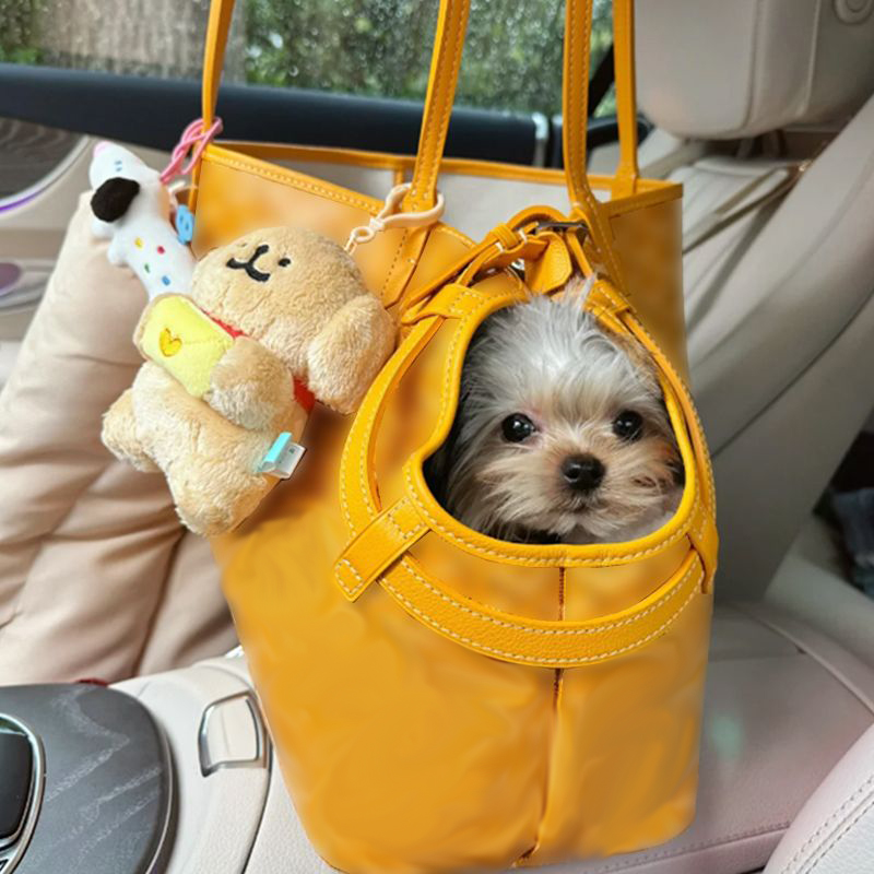 Designer Dog Carrier Purse, Portable Travel Dog bag, Sided Tote Carrier for Small Animals, Leather Travel Bag Ideal for Shopping, Outdoor Hiking, Walk