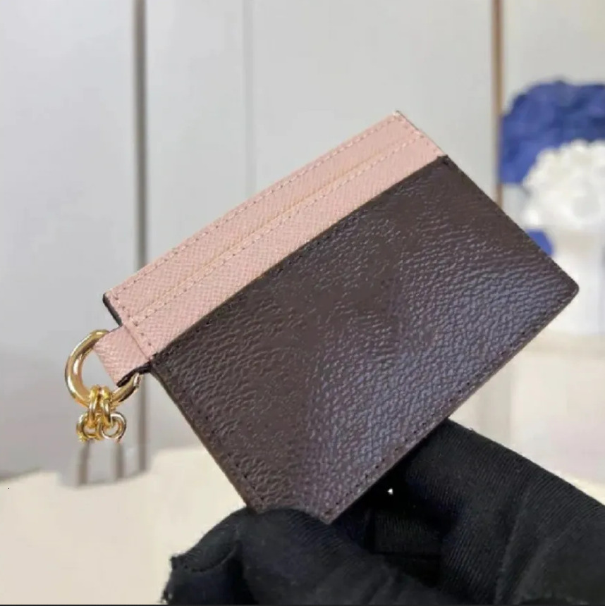 Designer Card Holder Womens Stylish Leather Card Holder Ladies Fashion Wallets Genuine Leather Single Zipper Wallet for Women