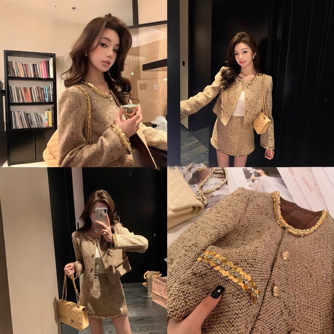 2025 design Designer Jacket Autumn/Winter New Collection Top notch Glitter Exquisite Luxury Women's Spring Short Elegant Social Petite Set