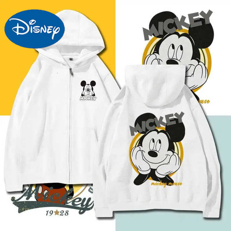 Disney Authentic Authorized Cartoon Disneyland Sport Mickey Minnie Anime Print Fashion Hoodie Mens Zip Jacket Plus Size H251014