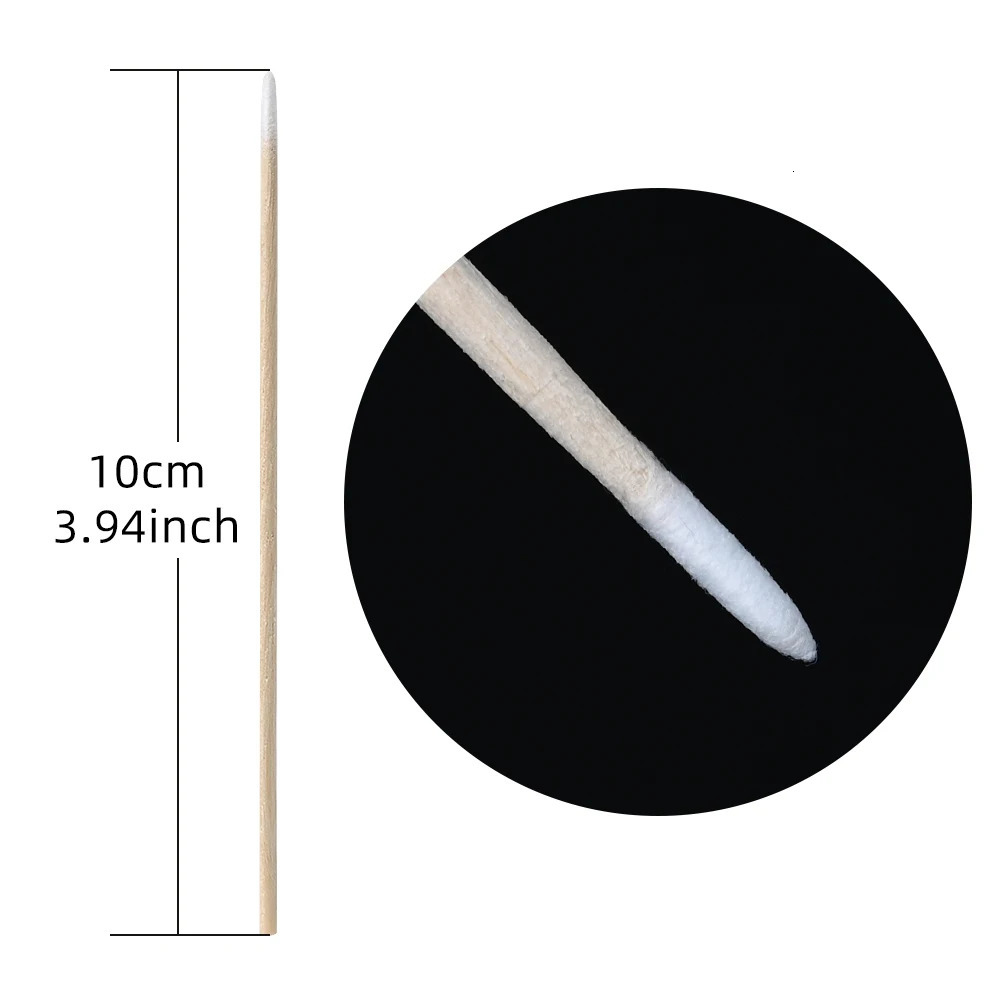 100300500pcs Manicure Scrubber Glue Tip Cotton Swab Stick Fine Wooden Stick Disposable Nail Groove Gap Cotton Stick Cleaning 251011