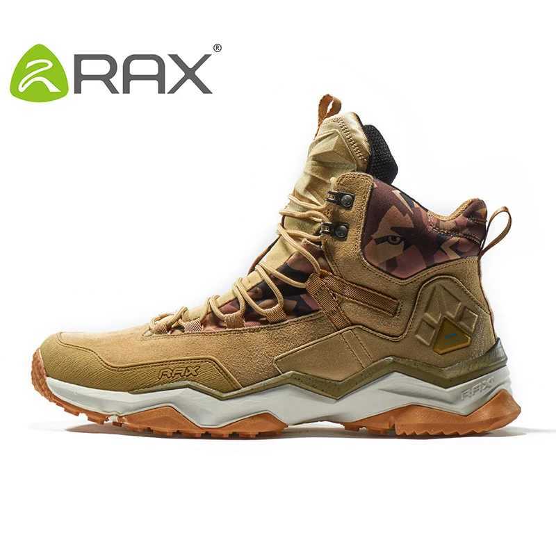 RAX Men Hiking Shoes Midtop Waterproof Outdoor Sneaker Men Leather Trekking Boots Trail Camping Climbing Hunting Sneakers C251014