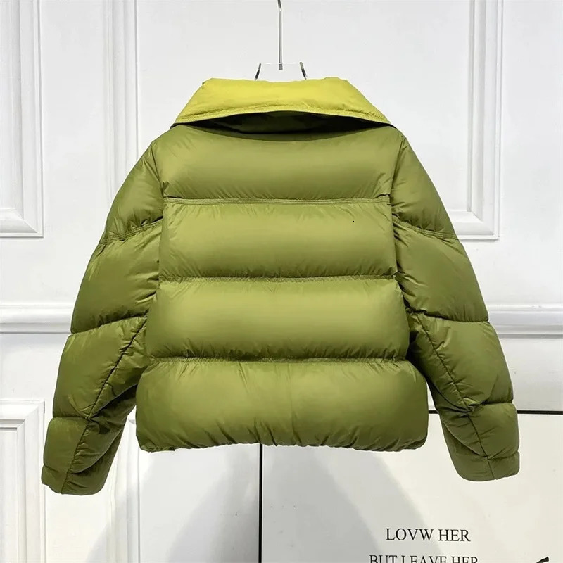Autumn Winter Fashion Parkas Jacket Lady Thick Warm Bread Outwear Vertical Collar Down Cotton Coat Women Short Top 251011