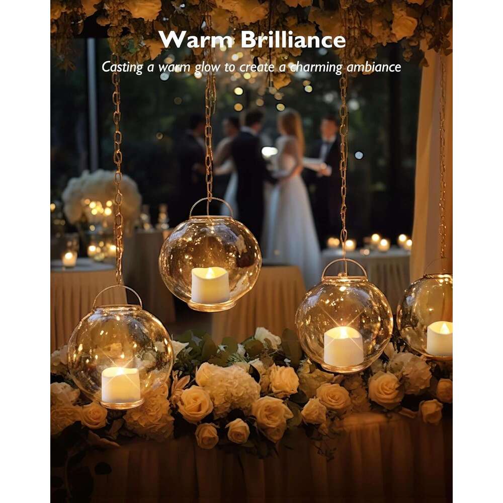 Homemory Tea Lights Candles Battery Operated, 6H Timer Built-in, Auto On Daily, Flameless LED Tealight Votives for Table Centerpieces, Lantern, Holida