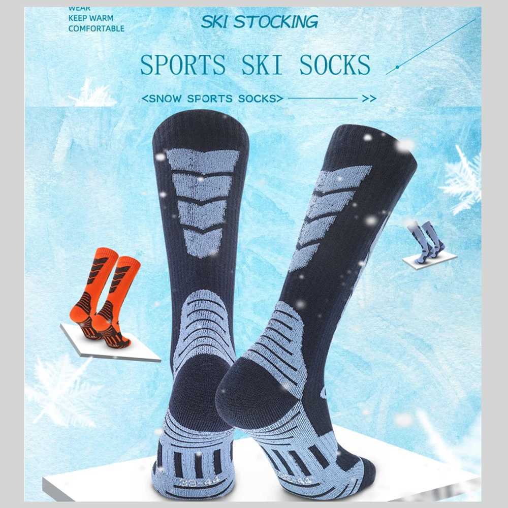 New Winter Men Women Cotton Thermal Ski Socks Children Soccer Sports Socks Snowboarding Cycling Adult Skiing Thicker Leg Warm Z251014