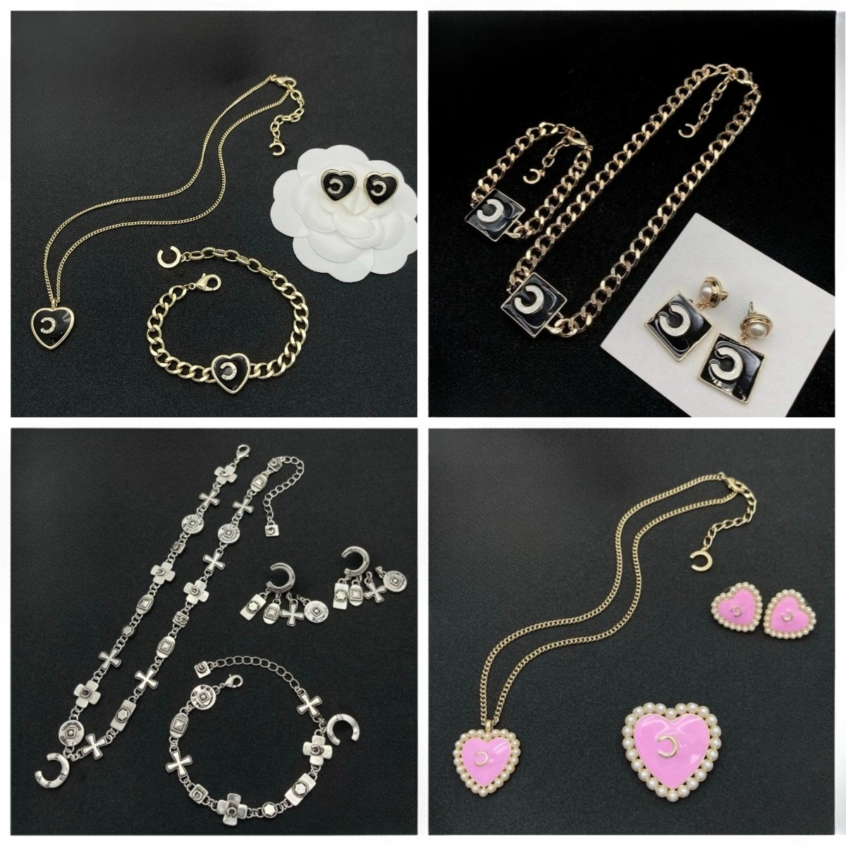Women's Necklace Fashion Designer Necklace Classic Letter Design 18K Gold Plated Necklace Luxury Jewelry Set Earrings Bracelet High Quality Multiple Choices