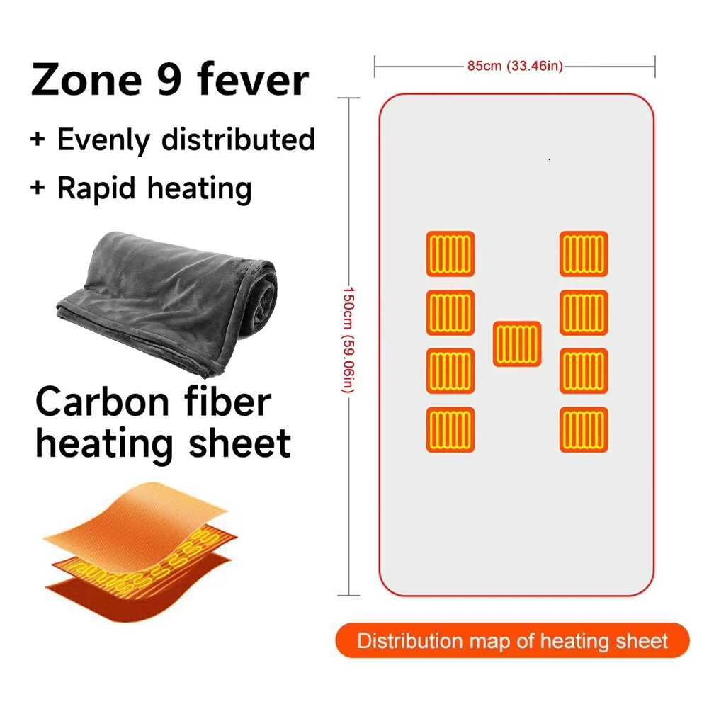 Wearable Heating Electric Blanket Shawl 3 Heated Level Throw Blanket 5v USB Charging Coral Velvet 8 Heated Areas Fast Heating Y251014